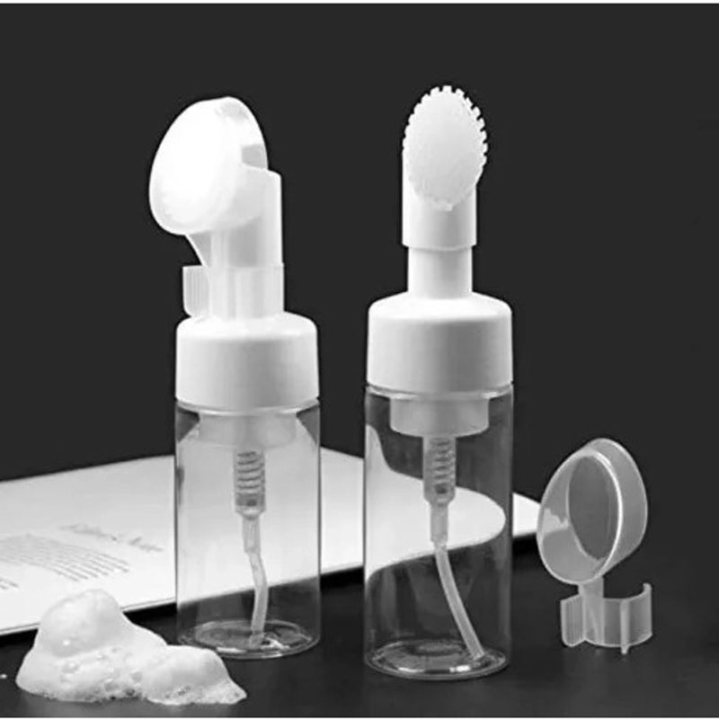 Frasco Pump Espumador Com Escova De Silicone Para Limpeza Facial