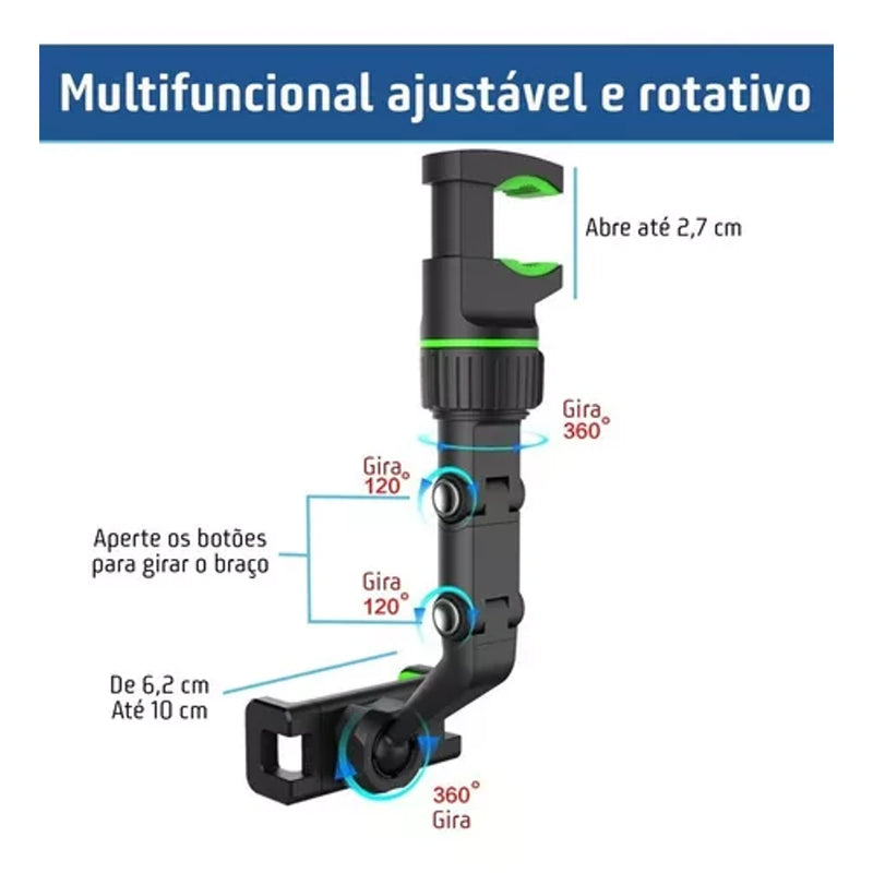 Suporte Veicular Retrovisor para Celular 360º