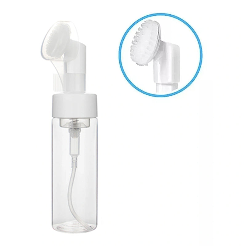 Frasco Pump Espumador Com Escova De Silicone Para Limpeza Facial