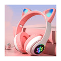 Fone de Ouvido Bluetooth Gamer Orelhas de Gato com Led Headphone