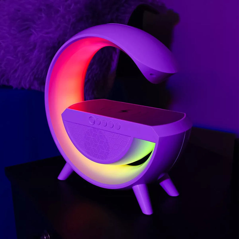 Luminária G Speaker RGB Bluetooth Carregador Indução