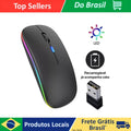 Kit Até 3 Mouses Wireless Recarregável Led Rgb 2.4 Ghz Sem Fio