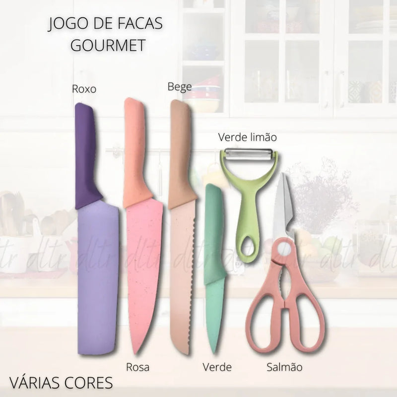 Kit profissional para cozinha, conjunto de 6 peças, culinária colorida!