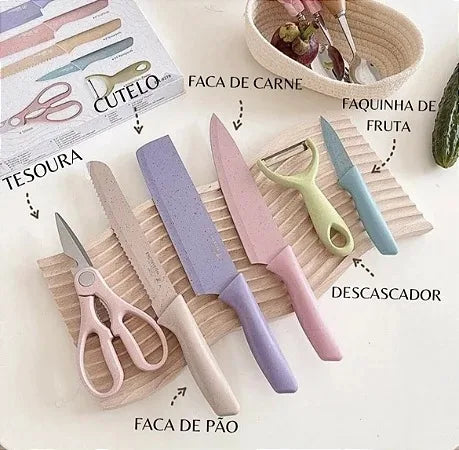 Kit profissional para cozinha, conjunto de 6 peças, culinária colorida!