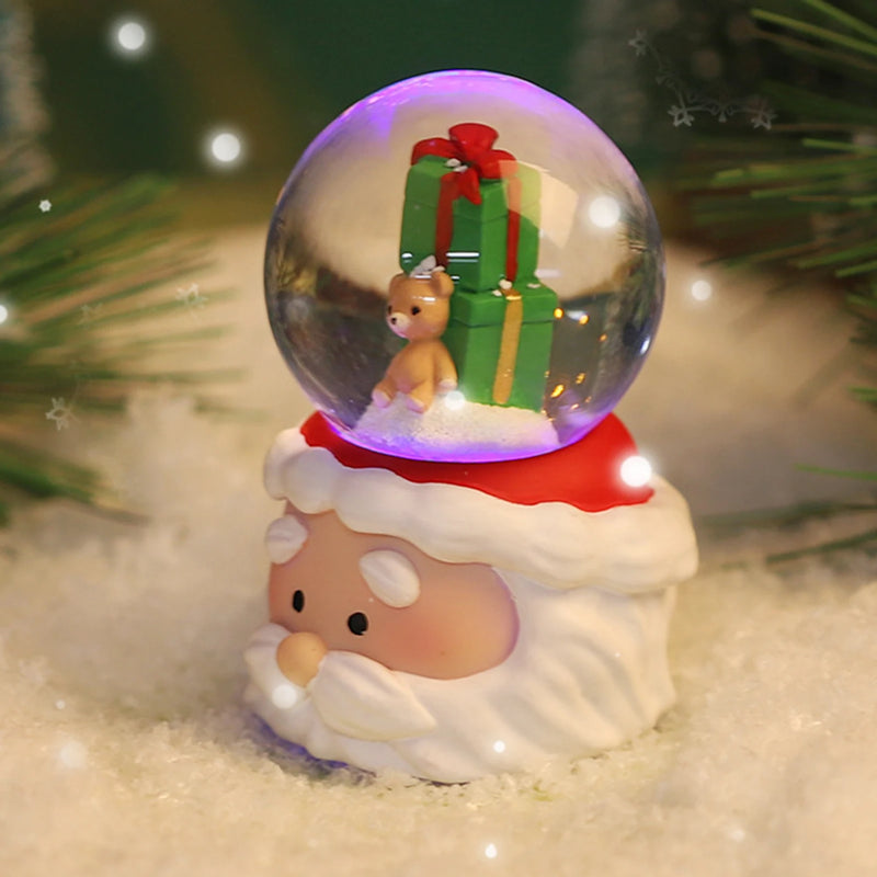 Novo natal caixa de música decorações árvore natal velho bola de cristal saco bênção presente criativo neve luzes carrossel