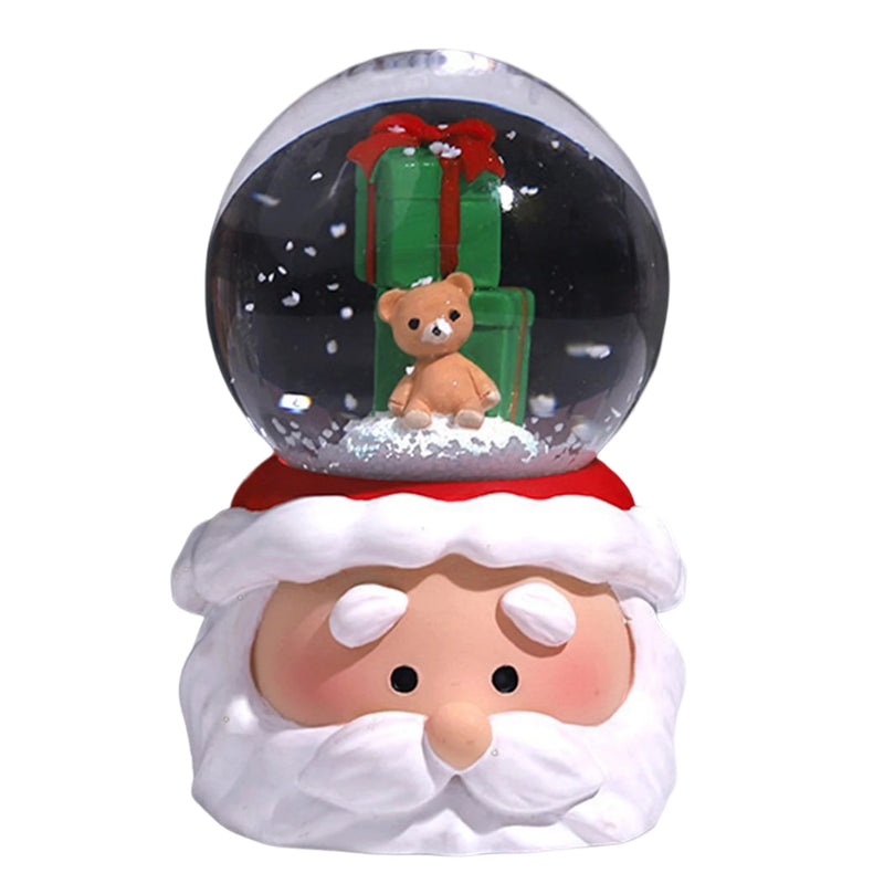 Natal LED Snow Globe, luz energeticamente eficiente, ornamento requintado para mesa, estante, lareira