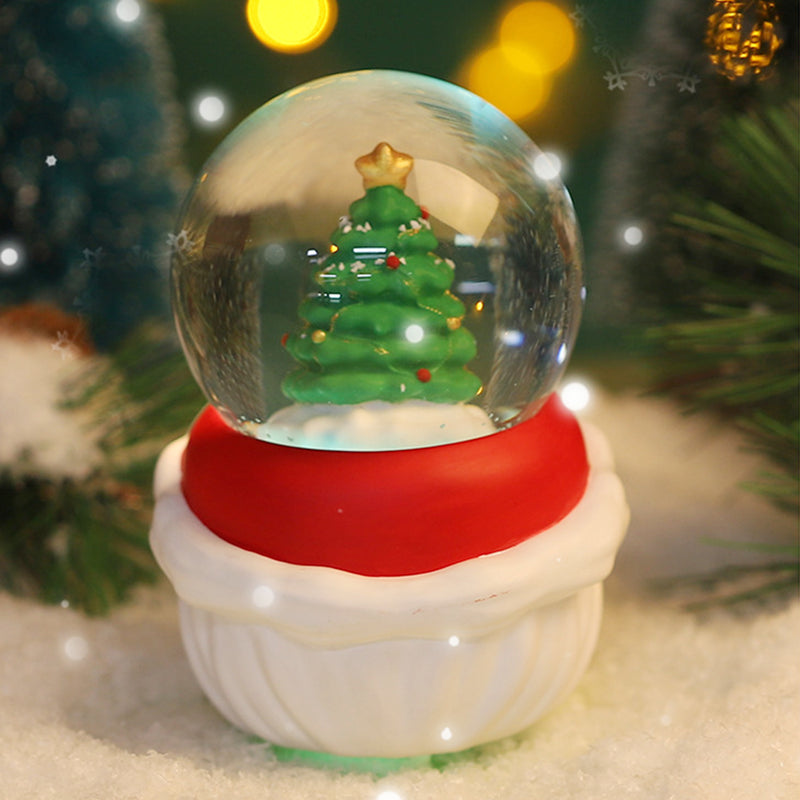 Natal LED Snow Globe, luz energeticamente eficiente, ornamento requintado para mesa, estante, lareira