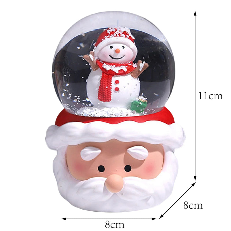 Natal LED Snow Globe, luz energeticamente eficiente, ornamento requintado para mesa, estante, lareira