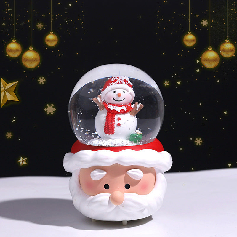 Novo natal caixa de música decorações árvore natal velho bola de cristal saco bênção presente criativo neve luzes carrossel