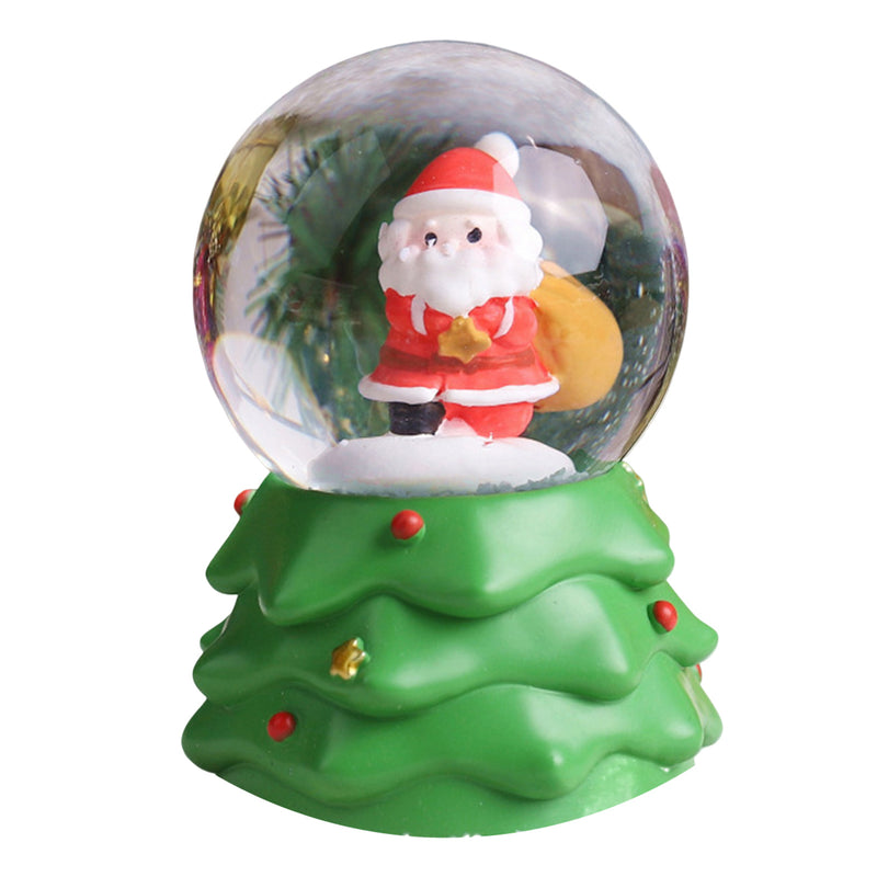 Bola De Cristal De Natal Com Música Leve, Bola De Vidro De Neve, Lareira De Estante De Mesa