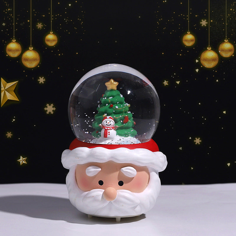 Novo natal caixa de música decorações árvore natal velho bola de cristal saco bênção presente criativo neve luzes carrossel