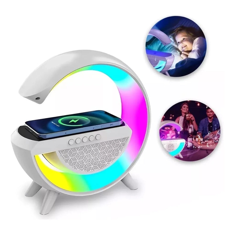 Luminária G Speaker RGB Bluetooth Carregador Indução